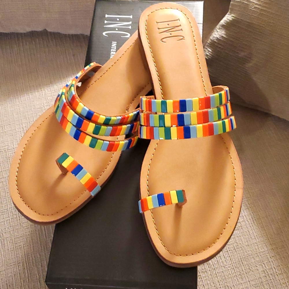 INC JAYLEEP Rainbow sandals NIB 9M